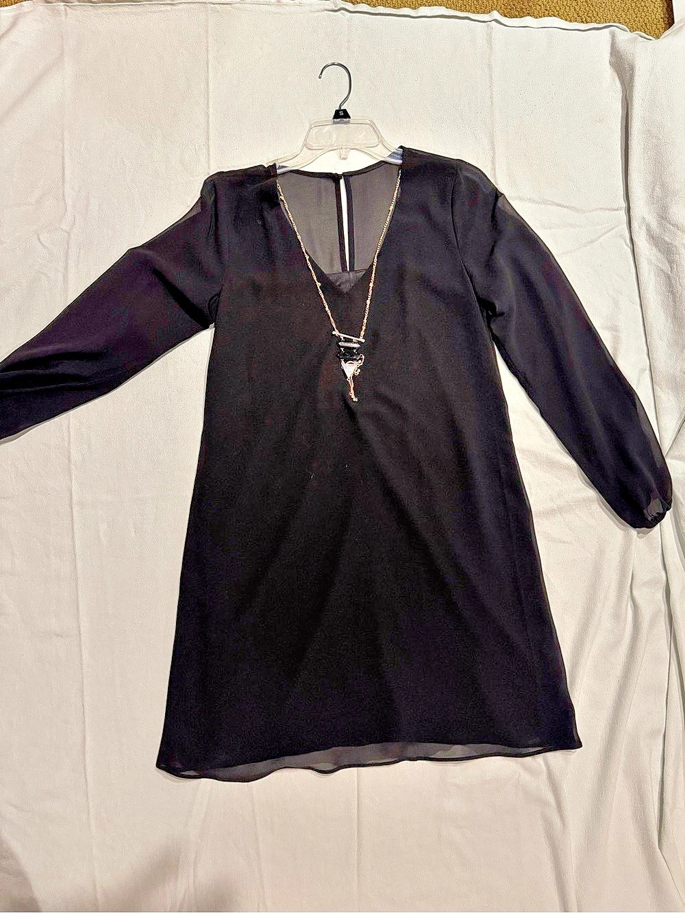 Black Long Sleeve Mini Dress Like New